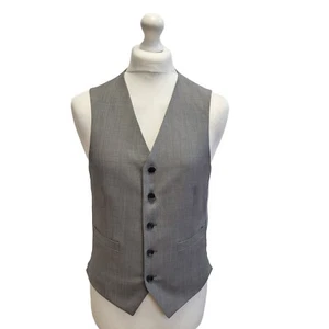 T.M.Jewin Grey 2  Pocket Smart Formal Waistcoat Men's M 38'' - Picture 1 of 5