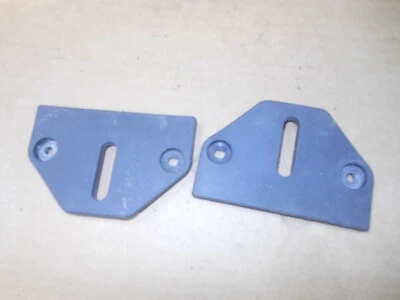 MITSUBISHI 3000GT DODGE STEALTH REAR UPPER SEAT LATCH TRIM COVERS CHARCOAL GRAY - Image 1 of 2