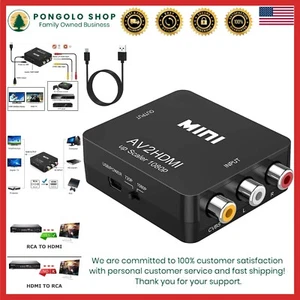 Versatile AV to HDMI Converter - RCA to HDMI for Blue-Ray, VCR & Gaming Consoles - Picture 1 of 8