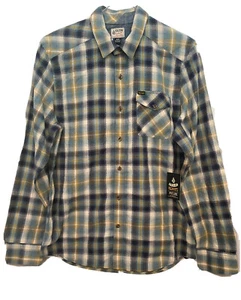 NWT VOLCOM CRUZ L/S CAMISA DE HOMBRE AZUL PLAID M MEDIUM código UU63 - Imagen 1 de 2