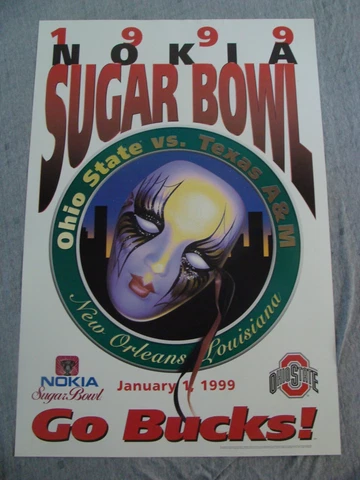 1999 SUGAR BOWL poster OHIO STATE vs TEXAS A&M Cover