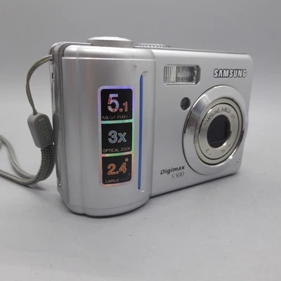 Samsung Digimax S500 5.1MP Compact Digital Camera Silver Tested - Image 1 of 4