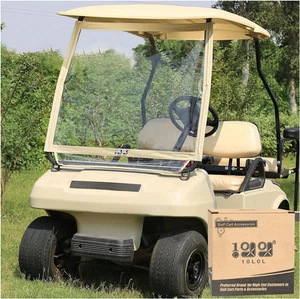 Golf Cart Foldable Windshield for Club Car DS, Portable Clear Film PVC Impact-Re - Picture 1 of 12