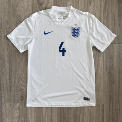 Camiseta Nike Para Hombre Mediana Dri Fit Blanca Inglaterra 2014 Copa Mundial Steven Gerrard #4 Foto 1 de 4