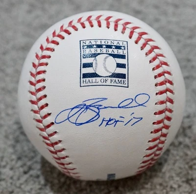 JEFF BAGWELL "HOF 17" Signed MLB HOF logo Baseball + JSA witness QR COA W344 - Image 1 of 3