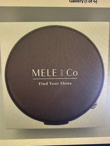 Mele And Co Round Travel Jewelry Box/Case - Brown PU Leather New In Box!! - Picture 1 of 4