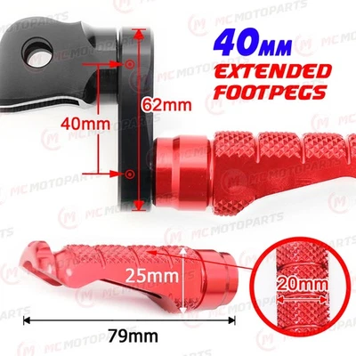 For BMW S1000 XR 15-18 17 16 MCCP 40mm Extended RED Front Foot Pegs Foto 1 de 4