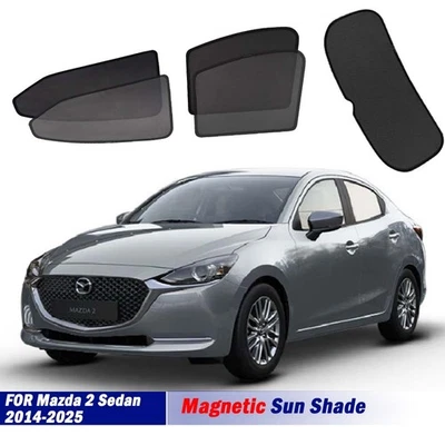 Parasoles magnéticos para Mazda 2 sedán DL 2014-25 ventanas delanteras traseras persianas Foto 1 de 4