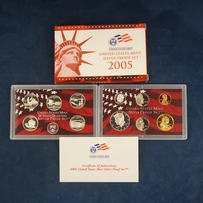 2005 US Mint Silver Proof Set w/ COA - Free Shipping USA - Image 1 of 4