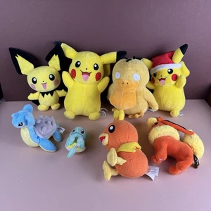 Lote De 8 Pokémon Peluche Pikachu Pichu Torchic Eevee Squirtle Lapras - Imagen 1 de 23