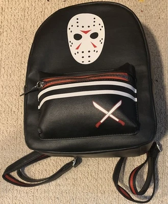Friday the 13th Bioworld Mask Stripes Machete Jason Mini Backpack Halloween - Изображение 1 из 4