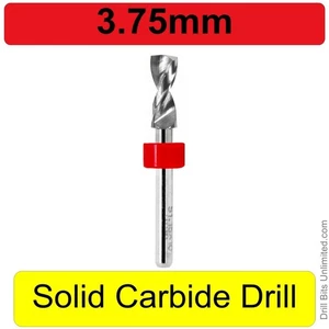 3,75 mm 0,148 Zoll Hartmetall Bohrer 1/8 Zoll Schaft EIN Stück Vollhartmetall R/S - Bild 1 von 4