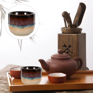 Japanese Ceramic Teacup Water Cups Large Handle Coffee Mug Vintage - Picture 1 of 12