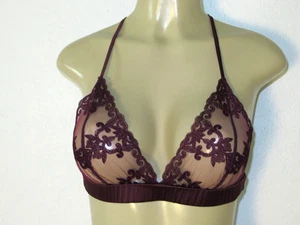 Fleur of England Bordeaux Spitze BOUDIOR Top BH Größe L 160 $ tiefrot - Bild 1 von 6