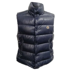 Chaleco de plumón Moncler Tibb en poliamida azul marino - Imagen 1 de 7