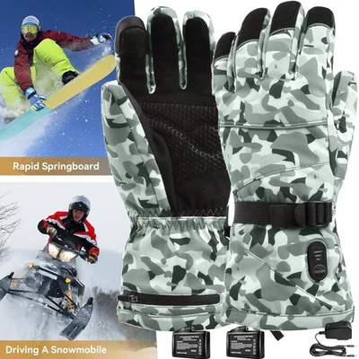 3 Heat Settings Heated Gloves Touch Screen Heated Winter Gloves Hiking - Image 1 of 4