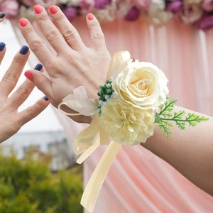 Künstliche Blume Handgelenk Corsage Armband Komfortable Stilvolle Elegante - Picture 1 of 6