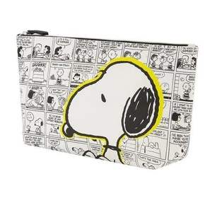 Peanuts Snoopy Comic Strip Trapezoid Cosmetic Travel Bag Pouch - Picture 1 of 8