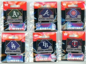 2020 MLB Division Champs Dangle Pin Choice A's Dodgers Braves Cubs Rays Twins - Picture 1 of 7