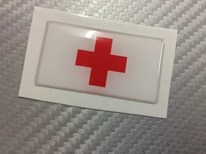 Adesivo Bandiera 3D Resinata CROCE ROSSA 45 x 25 mm. - Foto 1 di 1