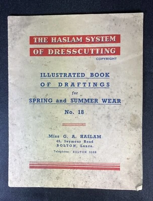 Vintage Haslam System of Dresscutting draftings  Spring & Summer No 18, 1948 - Image 1 of 4