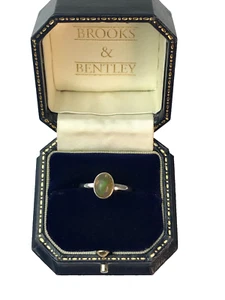 Amber Ring 925 Silver Vintage Amber Cabochon Ring Vintage Silver Ring - Size Q - Picture 1 of 17