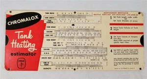 Chromalox 1954 Rechenschieber Taschenrechner Perrygraf Tankheizung Raumheizung Tabelle - Bild 1 von 4