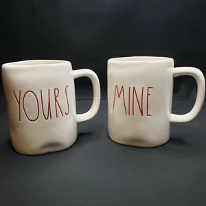 Rae Dunn mug Rae Dunn YOURS And MINE Mug Set With Large Red Letters - Picture 1 of 6