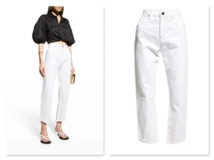 Neu FRAME Le Original Front-Cuff Cropped WHITE HIGH RISE STRAIGHT Fit Jeans Gr.31 - Bild 1 von 12