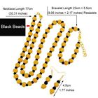 Ball Bead Necklace Earring Bracelet African Style Beaded Chain Women Jewelry Set