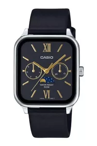 Casio MTP-M305L-1A2 Black Analog Moon Phase Classic Lunar Design Men's Watch - Picture 1 of 7