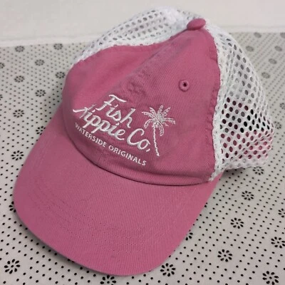Sombrero de camionero de palma rosa Fish Hippie Co Snapback usado en excelente estado Foto 1 de 4