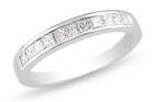 Special! 3/4 Ct Princess Cut Cz Channel Set 925 Sterling Silver Stackable Ring