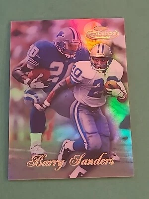 1998  Barry Sanders Topps Gold Label #100 Football Card LIONS AND HOFer - Image 1 of 2