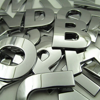 40X Car Emblem Letters Sticker 3D Chrome Number Symbol Badge Decal Accessories - Image 1 of 4