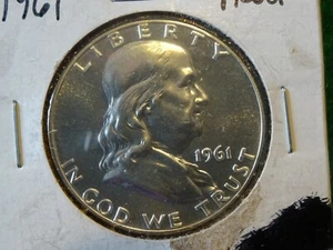 1961 50C Franklin argento mezzo dollaro PROOF belle linee campana - Foto 1 di 7