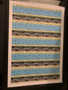 SAINT Lucie LUCIA PAGE SHEET 50 STAMP TIMBRE 5C SURCHARGE INVERSE REVERSE AVION - Picture 1 of 1