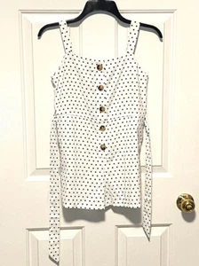 SHEIN white w/black dots jumpsuit/romper Girls 10 731 - Picture 1 of 8
