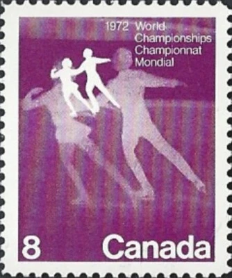 🍁Canada  #559    "FIGURE SKATERS"   Brand New  1972  Nice Original Gum      (A) - Image 1 of 2