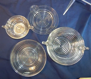 4 PIEZAS Vintage Manhattan Anchor Hocking Servir y Mayo Bowl y Platos Vidrio - Imagen 1 de 12