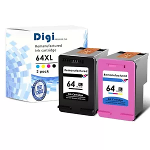 2 Stück 64XL Tintenpatronen SET wiederbefüllt für HP Envy Photo 7120 7130 7132 7155 6220 - Bild 1 von 10