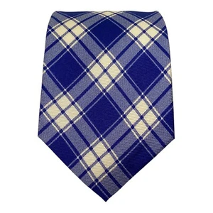 POLO BY RALPH LAUREN Seidenkrawatte blau kariert & kariert hergestellt in den USA 54" -4" Neu mit Etikett - Bild 1 von 6