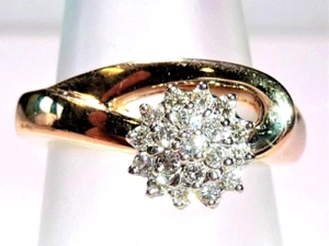 Ring 585 Gold 0.30 ct Diamanten Gr: 52 / 16,5 mm - änderbar - Gewicht 6,9 g - Picture 1 of 9