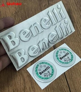 Set Gross Silver Benelli Emblem Badge Decal 4x for Tornado Leoncino BJ TNT BN - Picture 1 of 4