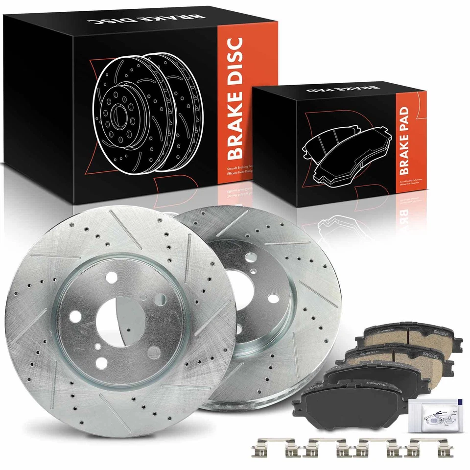 6 piezas rotores de freno delanteros perforados + pastillas de freno de cerámica para Lexus IS250 GS300 Foto 1 de 4