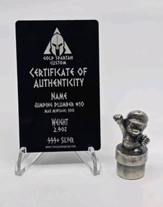 ~OFERTA~ 2,9 oz Barra de Plata Vertida a Mano Estatua Fontanero Saltador 999 Lingotes Fundidos Finos - Imagen 1 de 7