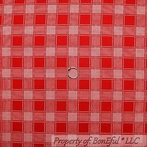 BonEful Fabric FQ Cotton Quilt VTG Red White Stripe Polka Dot Plaid Block Square - Picture 1 of 7