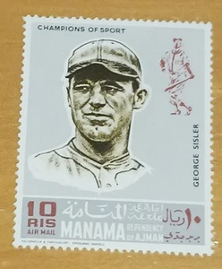 GEORGE SISLER - 1969 Manama / Ajman Stamps - Champions of Sport 10DH - Picture 1 of 3