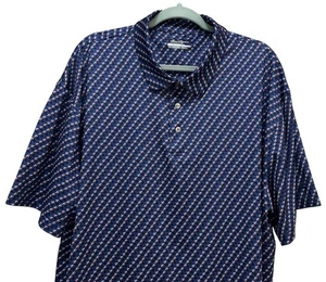 Ben Hogan Men’s Performance Polo Shirt Size 2XL Blue Print Short Sleeve Golf - Picture 1 of 5