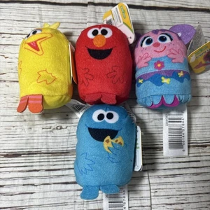 4 Pc Set Sesame Street Podpals Mini Plush Toy Elmo Cookie Monster Big Bird Abby - Picture 1 of 8